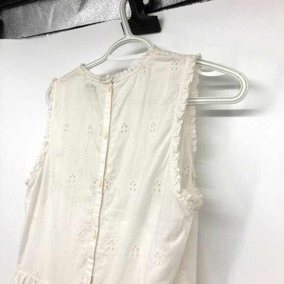Hinge white high neck eyelet cutouts  lace trim mini dress - small - Picture 5 of 14